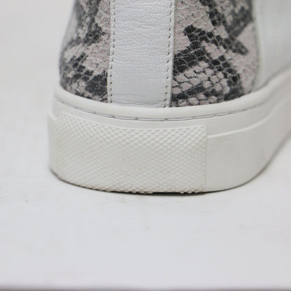 2WAY 型押し レザーシューズ / スニーカー レースアップ ローカット 刺繍