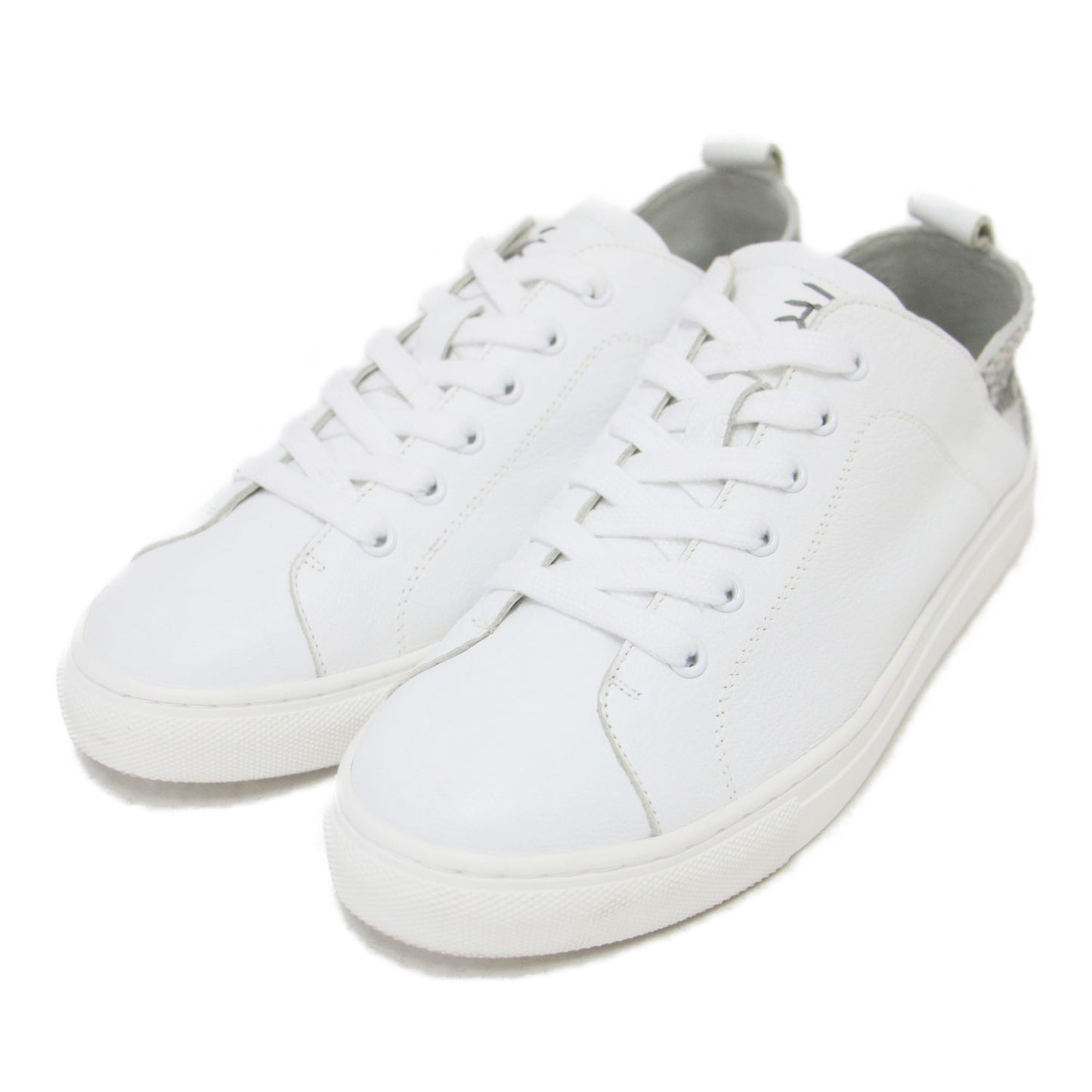 2WAY 型押し レザーシューズ / スニーカー レースアップ ローカット 刺繍