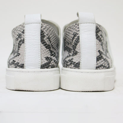 2WAY 型押し レザーシューズ / スニーカー レースアップ ローカット 刺繍