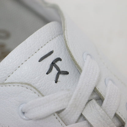 2WAY 型押し レザーシューズ / スニーカー レースアップ ローカット 刺繍