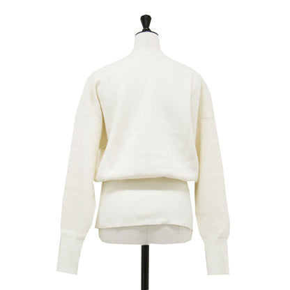 23秋冬 ミラノリブ Vネック カーディガン / ニット 長袖 ドロップショルダー ミドル丈 ウール カシミヤ