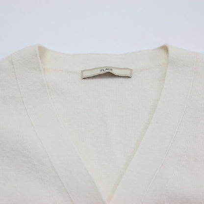 23秋冬 ミラノリブ Vネック カーディガン / ニット 長袖 ドロップショルダー ミドル丈 ウール カシミヤ