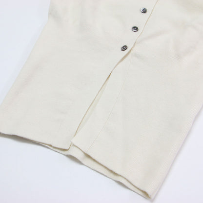 23秋冬 ミラノリブ Vネック カーディガン / ニット 長袖 ドロップショルダー ミドル丈 ウール カシミヤ