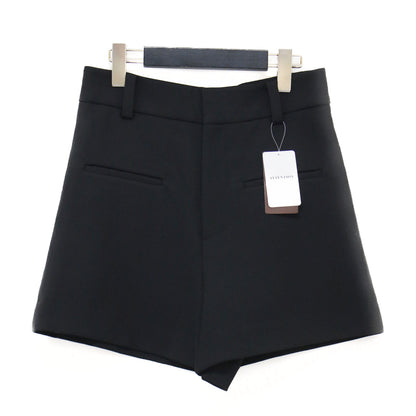 23春夏 ベーシック ショートパンツ / basic short pants ハイウエスト フレア Aライン ストレッチ