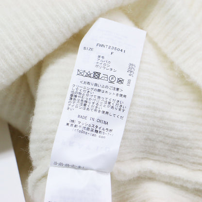 23秋冬 アルパカウール オフショル フリルニット / プルオーバー 長袖 リブ 畦編み ストレッチ