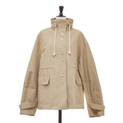 マウンテンナイロンジャケット / Mountain Nylon Jacket ブルゾン スタンドカラー 長袖 ドロップショルダー ドローコード 撥水 コットン