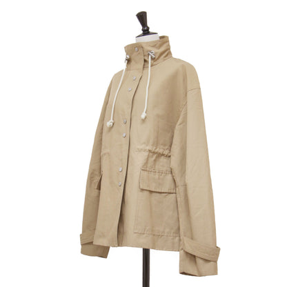 マウンテンナイロンジャケット / Mountain Nylon Jacket ブルゾン スタンドカラー 長袖 ドロップショルダー ドローコード 撥水 コットン