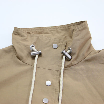 マウンテンナイロンジャケット / Mountain Nylon Jacket ブルゾン スタンドカラー 長袖 ドロップショルダー ドローコード 撥水 コットン