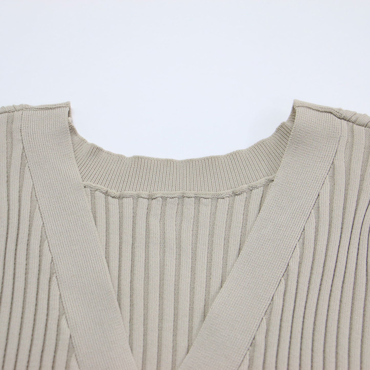 ペプラム 2WAY カーデ / カーディガン プルオーバー 長袖 Vネック ミドル丈 リブ ストレッチ