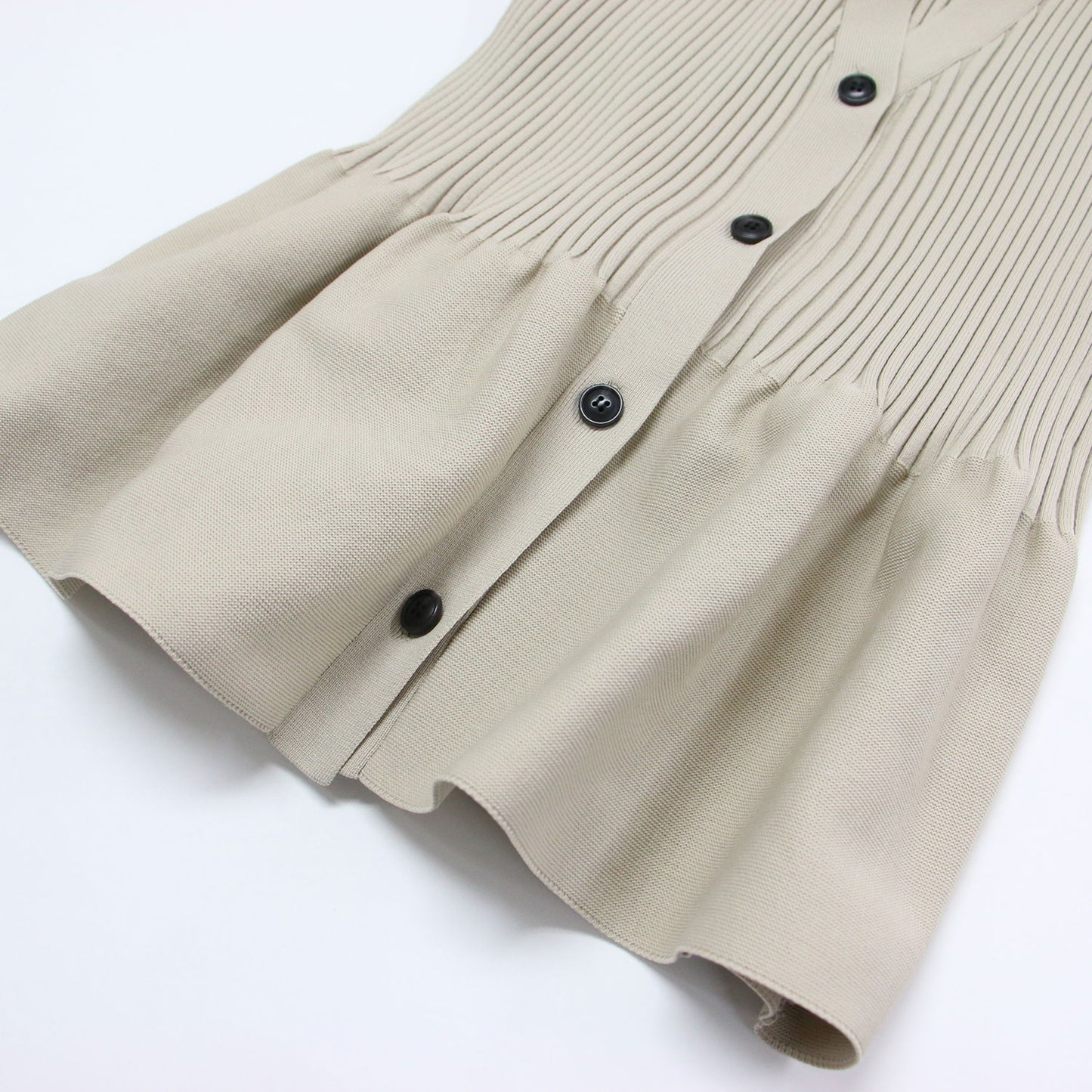 ペプラム 2WAY カーデ / カーディガン プルオーバー 長袖 Vネック ミドル丈 リブ ストレッチ