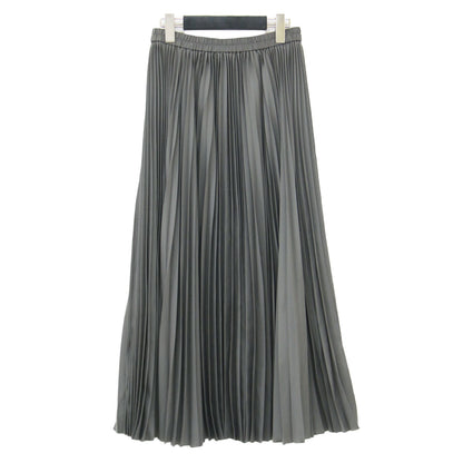 24秋冬 プリーツスカート / Refined Pleats Pilil Skirt フレア ロング丈 ウエストゴム Aライン