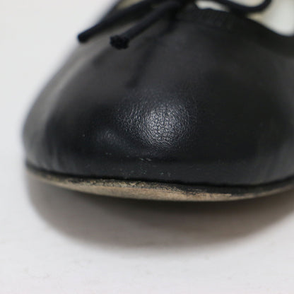 マットレザー バレリーナ フラットパンプス / Ballerina バレエシューズ リボン ラウンドトゥ