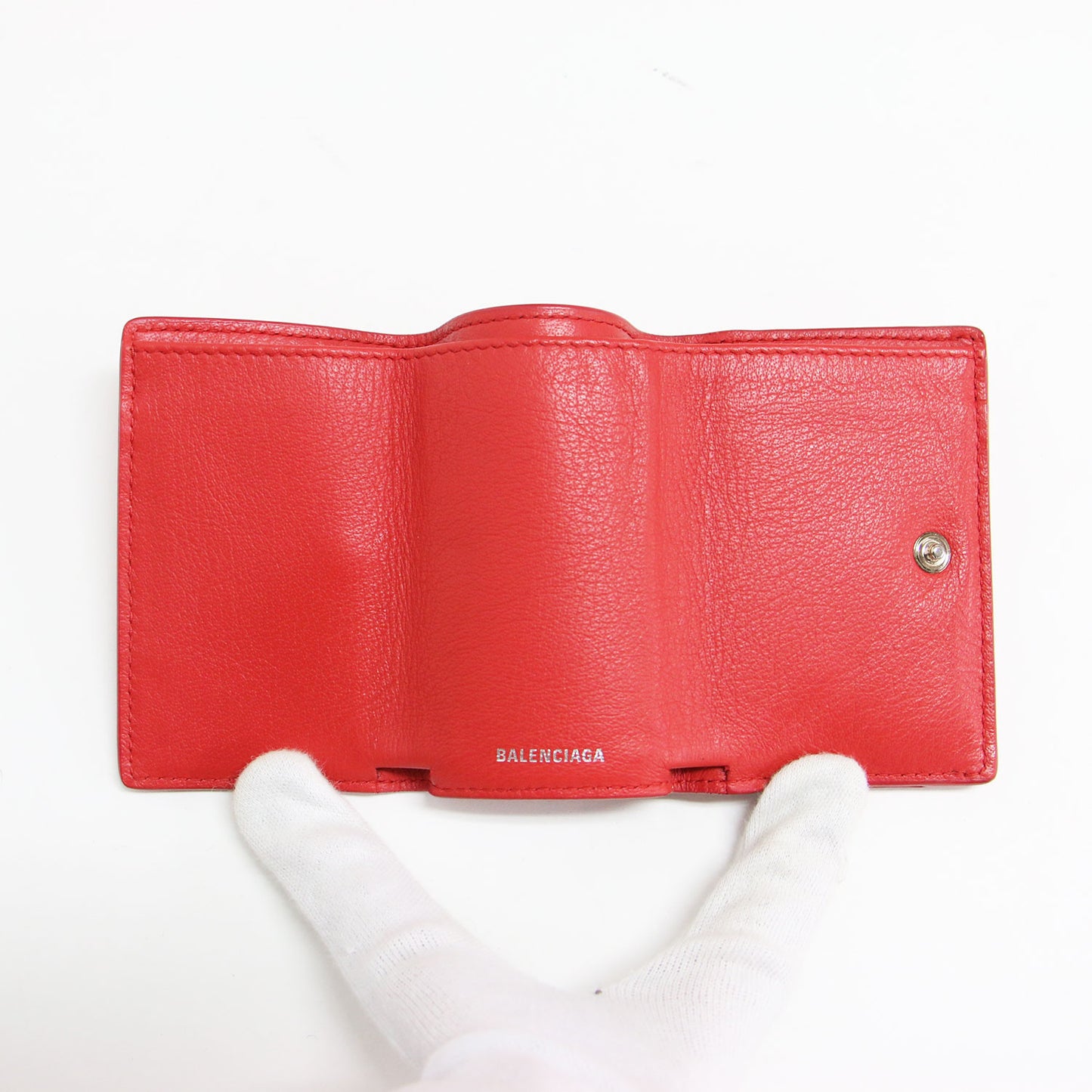 ペーパーミニウォレット / 短財布 コンパクト 三つ折り ブランドロゴ レザー
