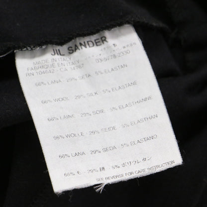 シルク ウール フレアスリーブ カットソー / Tシャツ 7分袖 Vネック ストレッチ