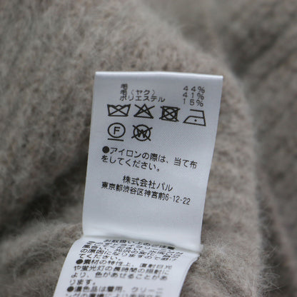 25秋冬 ファー Vネック カーディガン / オーバーニット 長袖 ミディ丈 スリット ウール ヤク