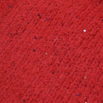 25秋冬 スパンコール フラッフィー ニット カーディガン / Sequin Fluffy Knit CD 長袖 Vネック ミディ丈 ルーズシルエット ボタンレス フロントオープン ウール