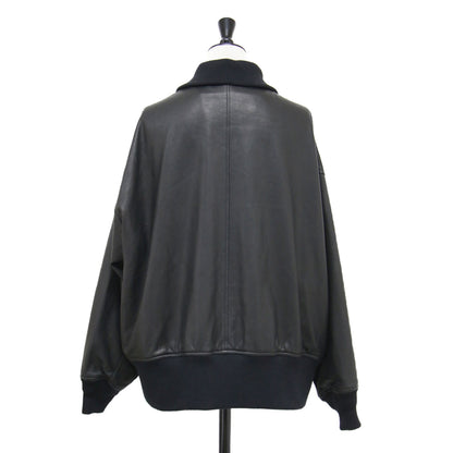 × NOBLE 別注 25秋冬 フライトジャケット / FRIGHT JACKET ブルゾン コンパクト ダブルジップ リブ 定番 シュリンクレザー