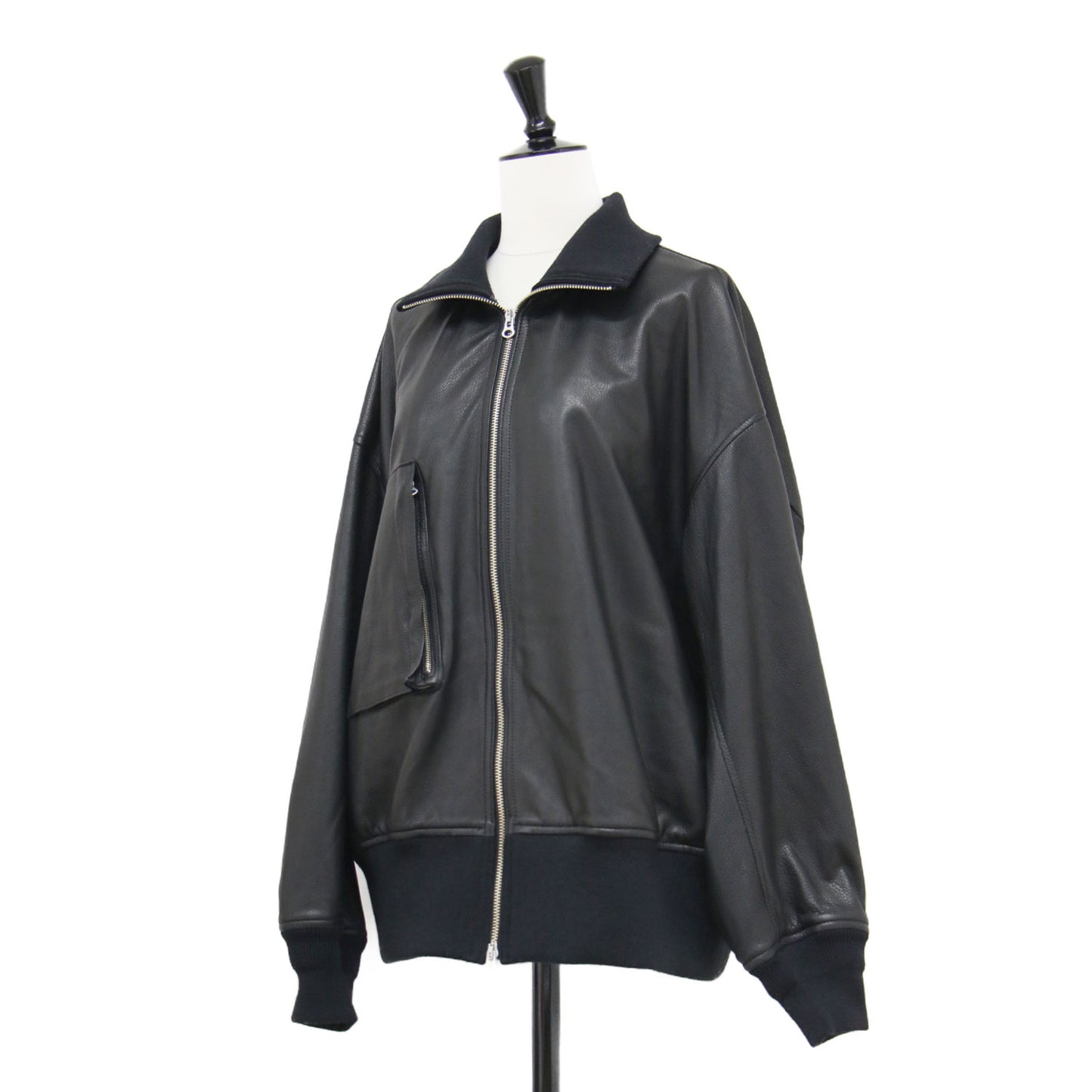 × NOBLE 別注 25秋冬 フライトジャケット / FRIGHT JACKET ブルゾン コンパクト ダブルジップ リブ 定番 シュリンクレザー