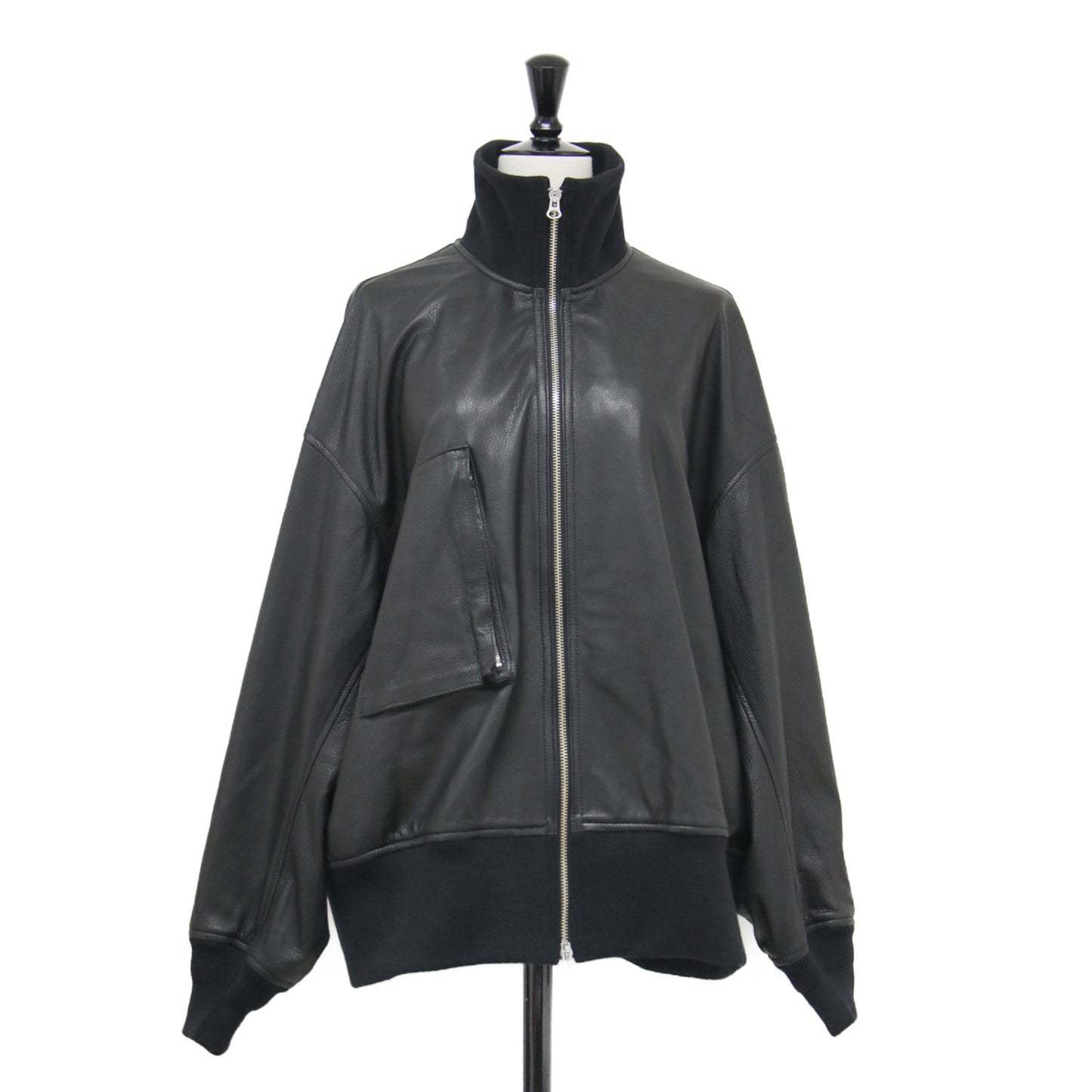× NOBLE 別注 25秋冬 フライトジャケット / FRIGHT JACKET ブルゾン コンパクト ダブルジップ リブ 定番 シュリンクレザー