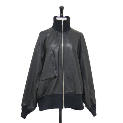 × NOBLE 別注 25秋冬 フライトジャケット / FRIGHT JACKET ブルゾン コンパクト ダブルジップ リブ 定番 シュリンクレザー