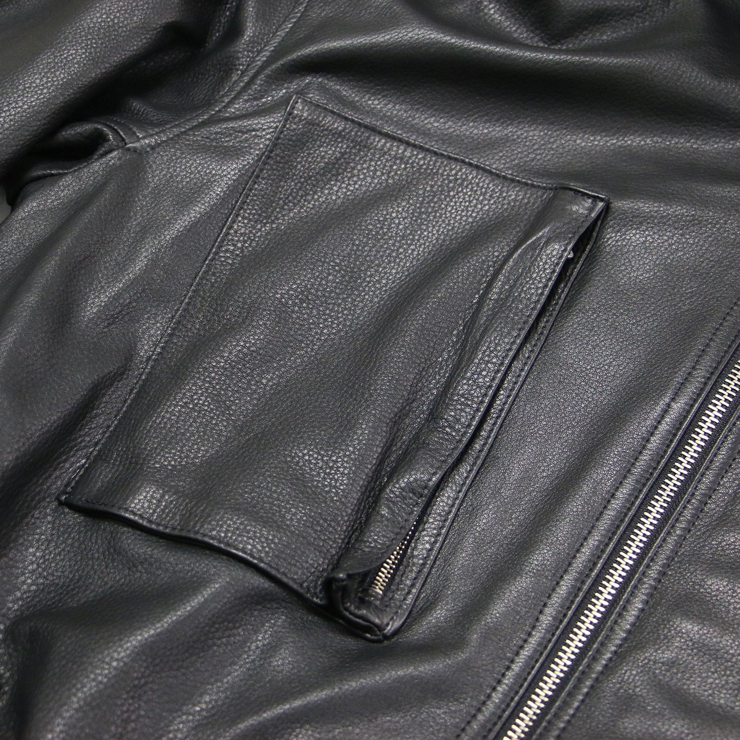 × NOBLE 別注 25秋冬 フライトジャケット / FRIGHT JACKET ブルゾン コンパクト ダブルジップ リブ 定番 シュリンクレザー