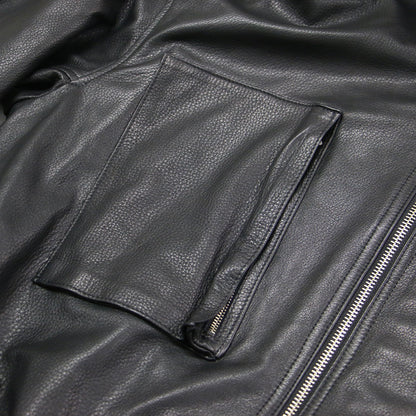 × NOBLE 別注 25秋冬 フライトジャケット / FRIGHT JACKET ブルゾン コンパクト ダブルジップ リブ 定番 シュリンクレザー