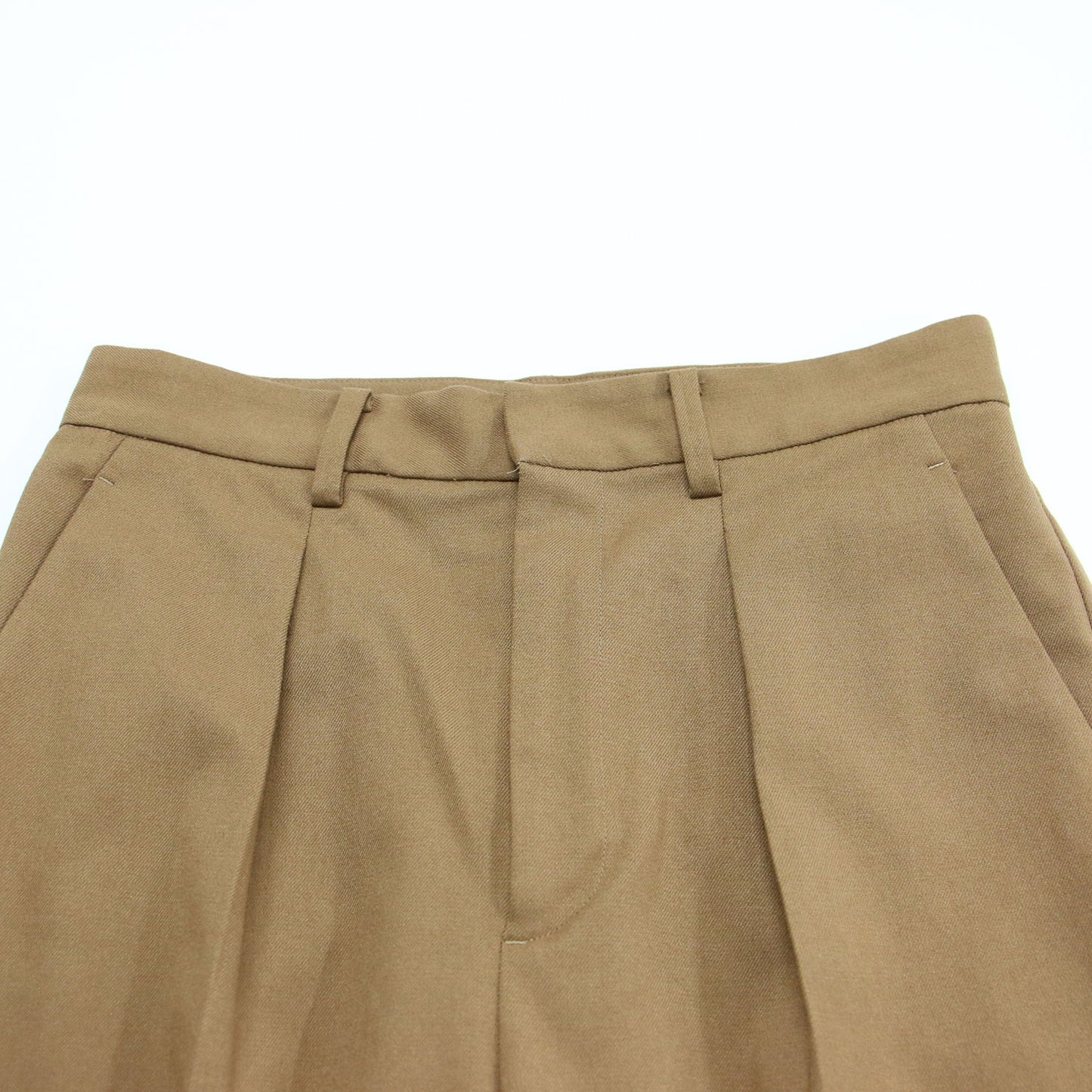23秋冬 ウールライク タック ストレートパンツ / スラックス ハイウエスト センタープレス