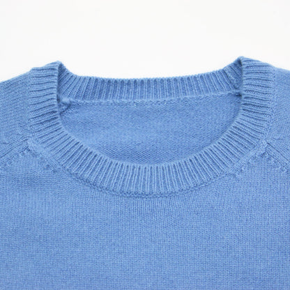 20秋冬 カシミヤ クルーネック プルオーバー / ニット 長袖 ラグラン ワイド スリット