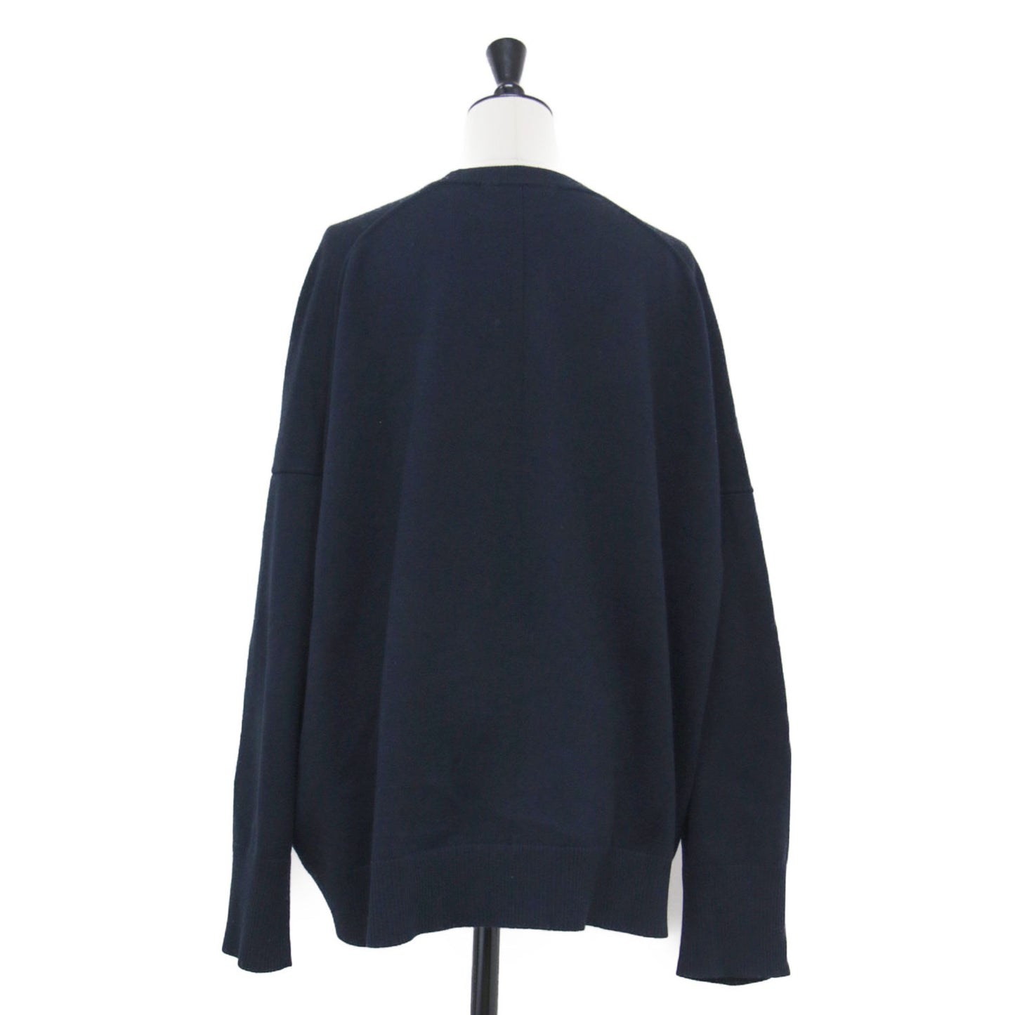 21秋冬 クルーネック ワイド プルオーバー / ニット 長袖 ドロップショルダー オーバーサイズ ウール