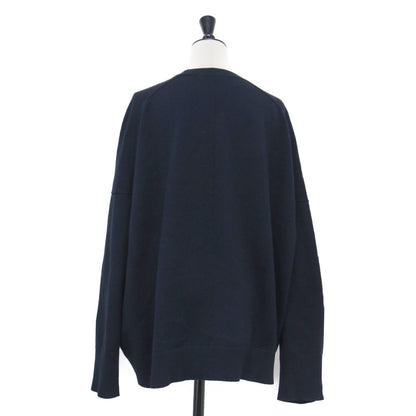 21秋冬 クルーネック ワイド プルオーバー / ニット 長袖 ドロップショルダー オーバーサイズ ウール