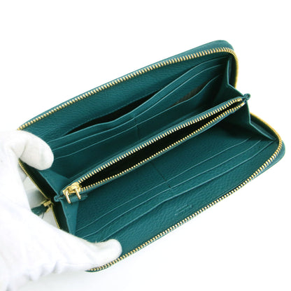 ロゴ ラウンドファスナー ロングウォレット / 長財布 レザー