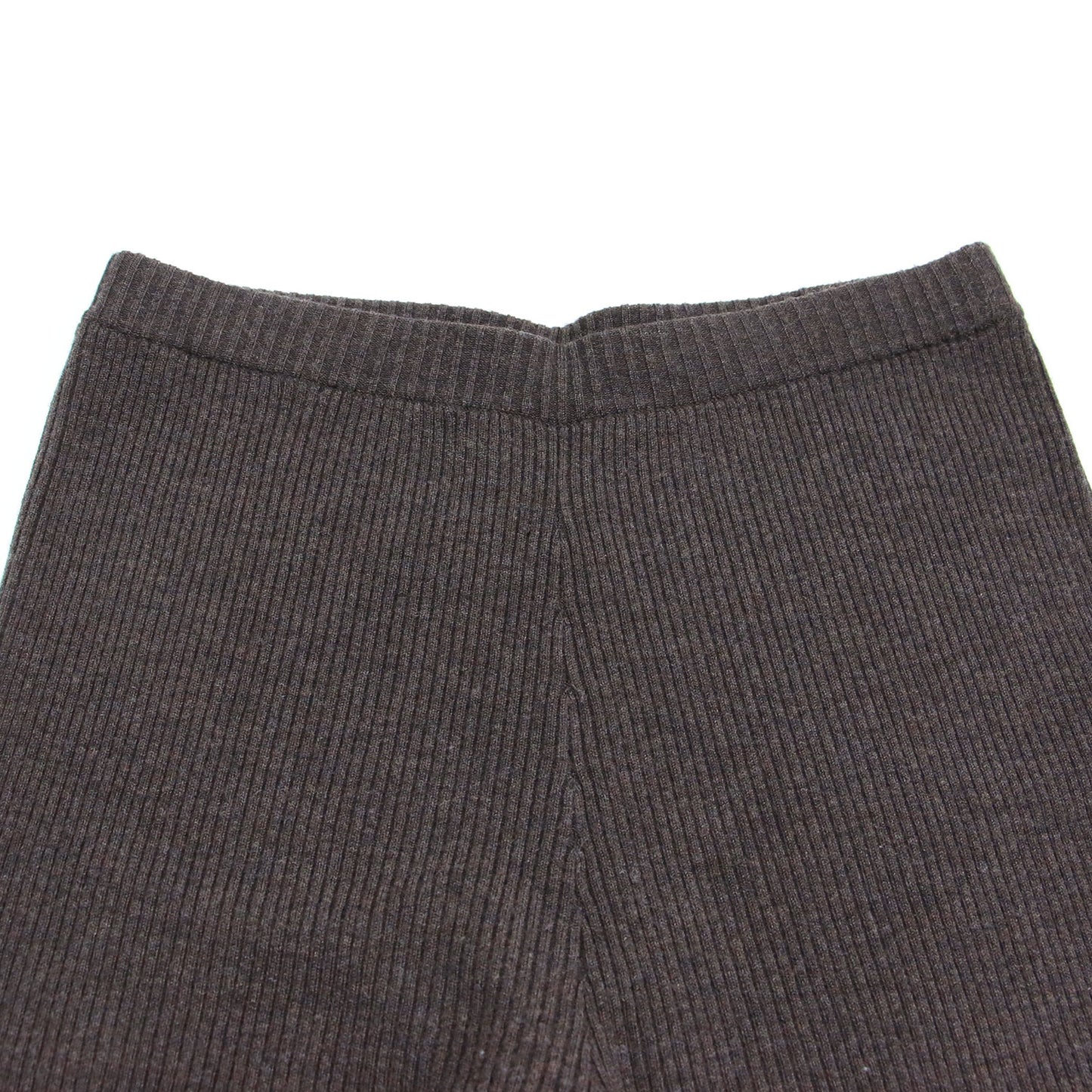 21秋冬 ファインウール ニット リブ パンツ / フレア ウエストゴム ウール