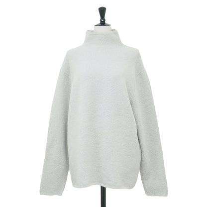 23秋冬 ウール シルク ストレッチ ブークレー ビルドネック プルオーバー / ニット 長袖 オーバーサイズ