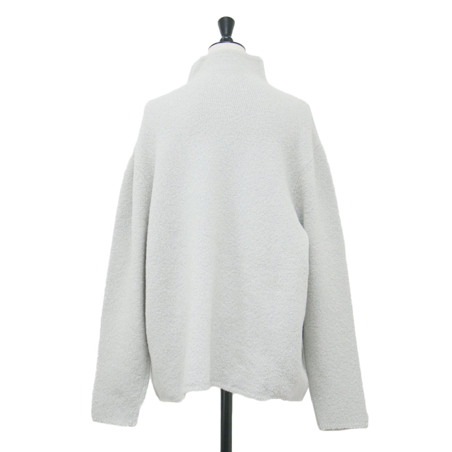 23秋冬 ウール シルク ストレッチ ブークレー ビルドネック プルオーバー / ニット 長袖 オーバーサイズ