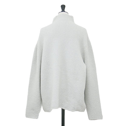 23秋冬 ウール シルク ストレッチ ブークレー ビルドネック プルオーバー / ニット 長袖 オーバーサイズ