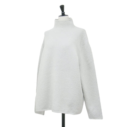 23秋冬 ウール シルク ストレッチ ブークレー ビルドネック プルオーバー / ニット 長袖 オーバーサイズ