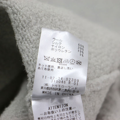 23秋冬 ウール シルク ストレッチ ブークレー ビルドネック プルオーバー / ニット 長袖 オーバーサイズ