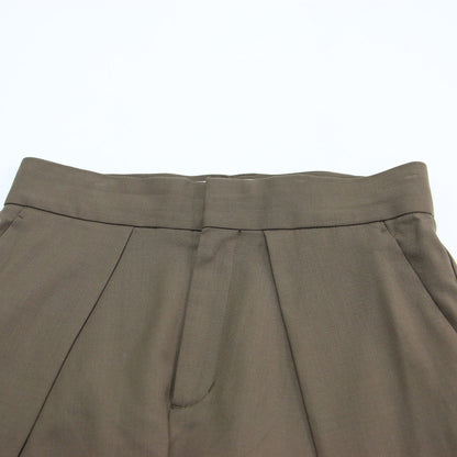 R’IAM 25秋冬 ウーステッド ウール パンツ / スラックス ワイド ハイウエスト タック