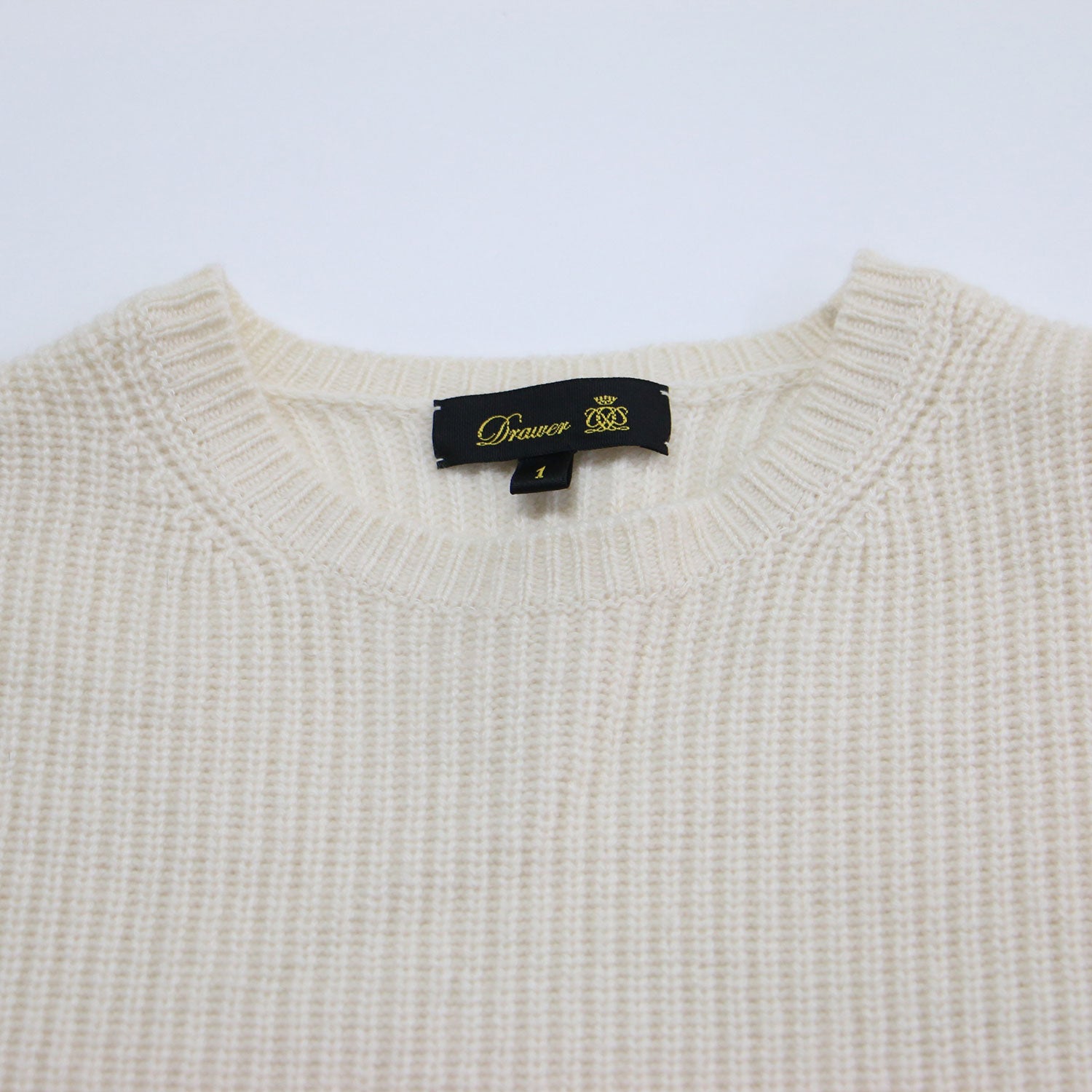 ドゥロワー 7Gクルーネックフリルニット　カシミヤ100% 美品 ドゥロワー 7Gクルーネックフリルニット 美品 ドゥロワー 7G