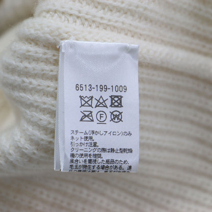 7G 畔編み クルーネック フリル ニット / セーター プルオーバー 長袖 カシミヤ