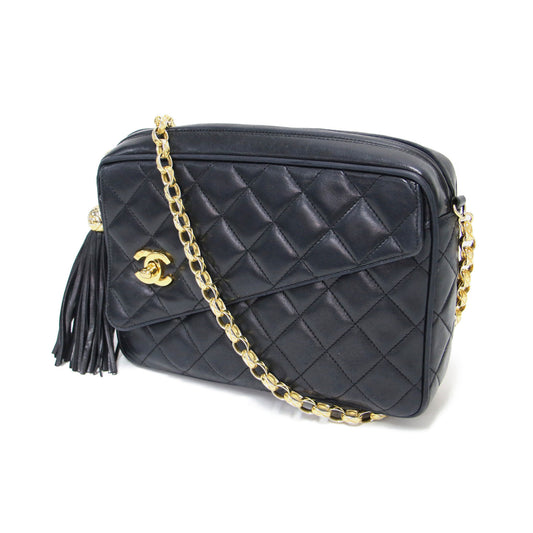 マトラッセ チェーン ショルダーバッグ / 斜め掛け 肩掛け ココマーク タッセル キルティング ラムレザー