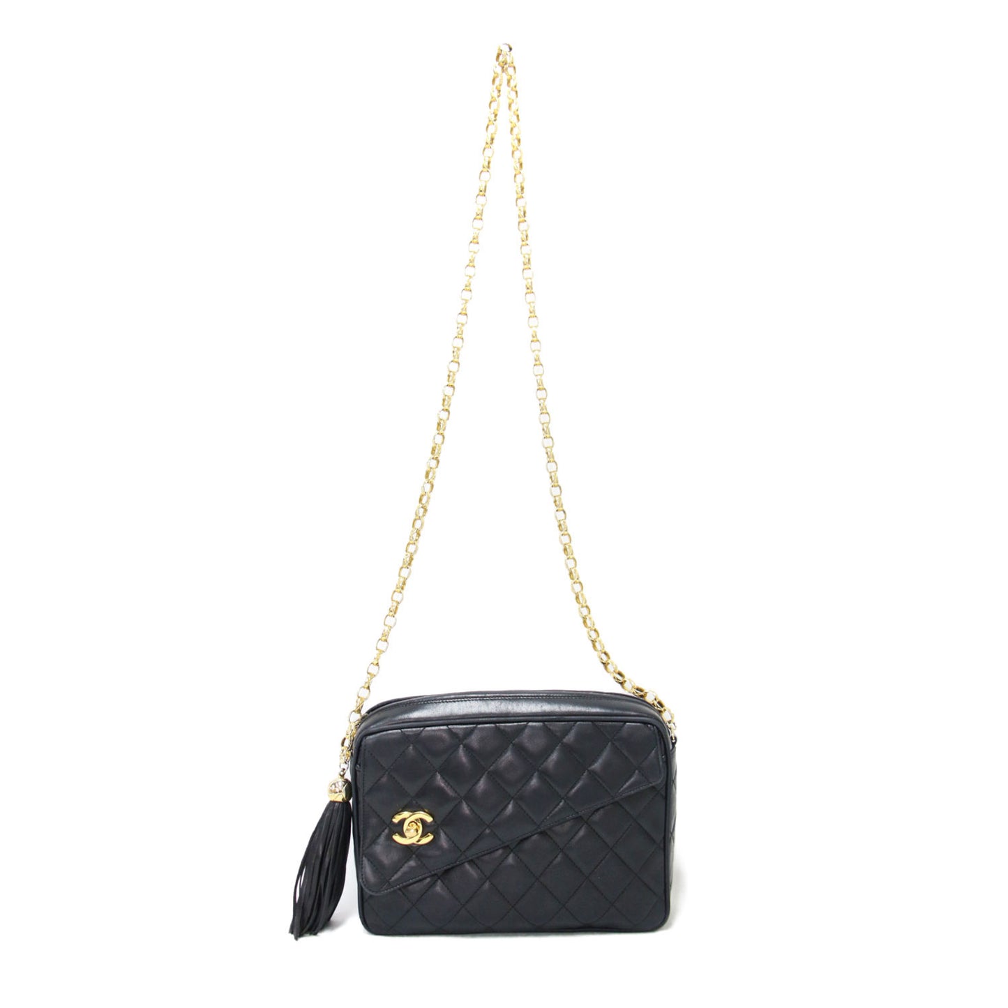 マトラッセ チェーン ショルダーバッグ / 斜め掛け 肩掛け ココマーク タッセル キルティング ラムレザー