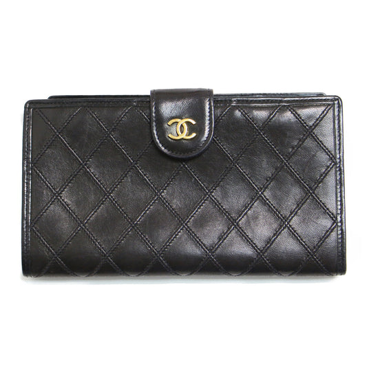 ビコローレ ラムレザー 長財布 / ウォレット フラップ がま口 ココマーク マトラッセ