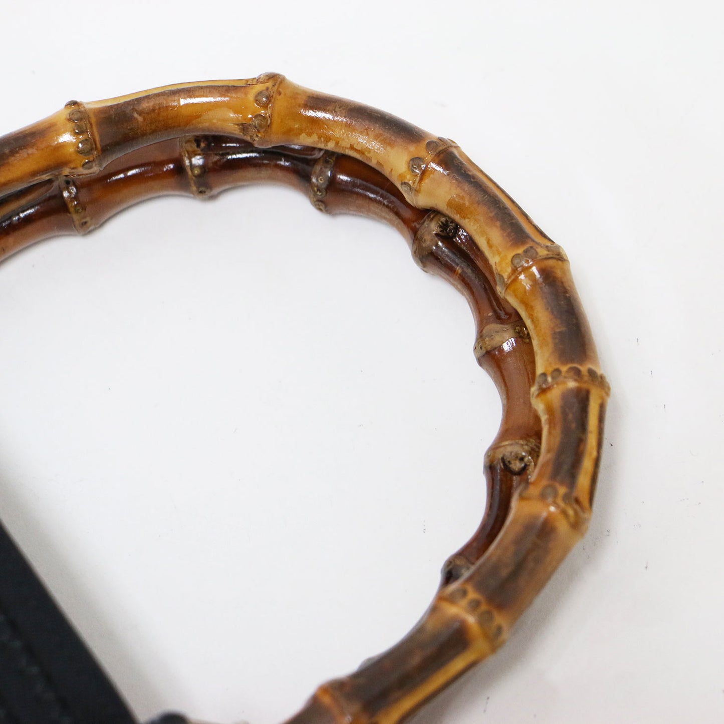 バンブーハンドル トートバッグ / ショルダーバッグ 2WAY 肩掛け キャンバス レザー