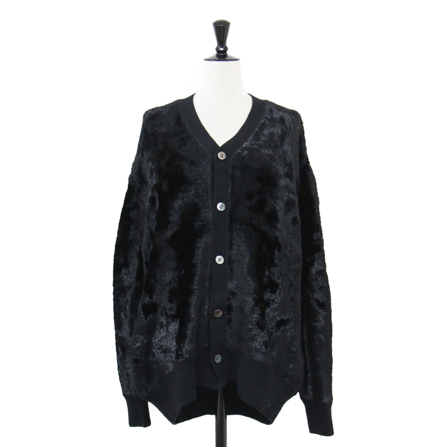 22秋冬 フェイクファー Vネック カーディガン JJ-N037 / 長袖 オーバーサイズ ニットコンビ