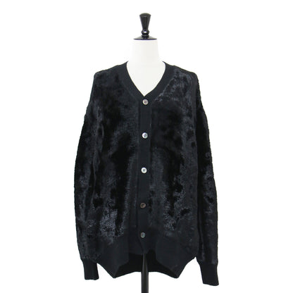 22秋冬 フェイクファー Vネック カーディガン JJ-N037 / 長袖 オーバーサイズ ニットコンビ