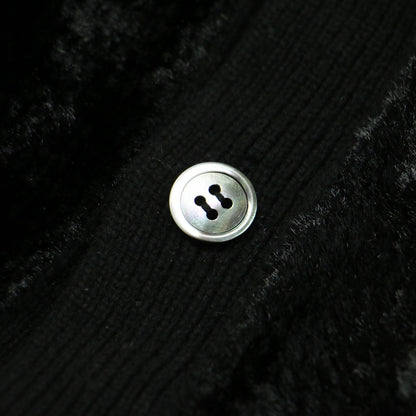 22秋冬 フェイクファー Vネック カーディガン JJ-N037 / 長袖 オーバーサイズ ニットコンビ