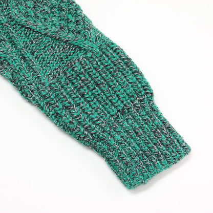 22秋冬 ケーブル ニット トップ / CABLE KNIT TOP プルオーバー Vネック 長袖 変形 ウール