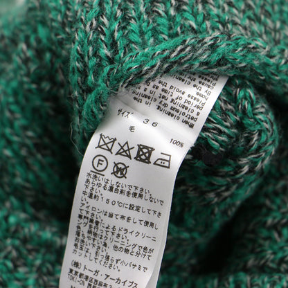 22秋冬 ケーブル ニット トップ / CABLE KNIT TOP プルオーバー Vネック 長袖 変形 ウール