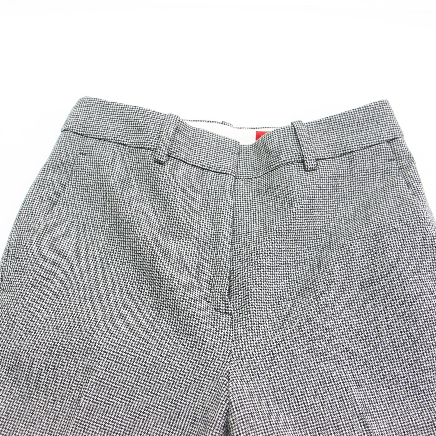20秋冬 ウール フランネル シガレットパンツ / スラックス テーパード チェック柄 ハウンドトゥース